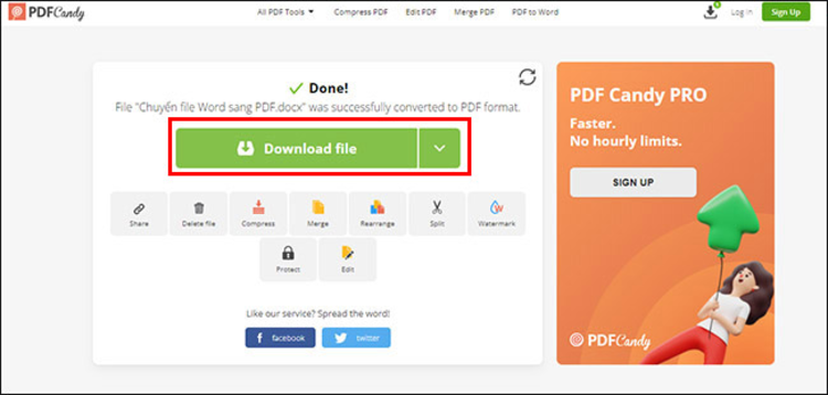 Bạn nhấn “Download file/tải file xuống” để hoàn tất quá trình