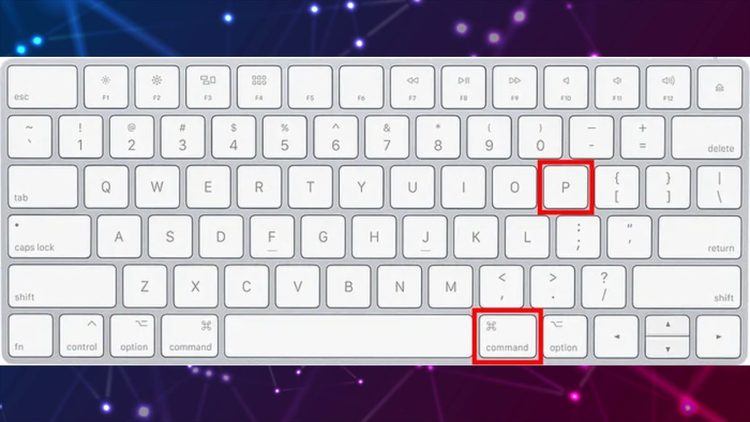 Sau khi mở file word bạn nhấn tổ hợp phím “Command + P”
