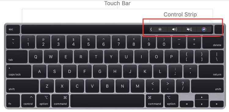 Chọn vào biểu tượng loa ở thanh Touch Bar
