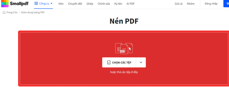 Giao diện website SmallPDF