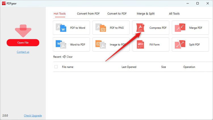 Bạn chọn “Compress PDF”