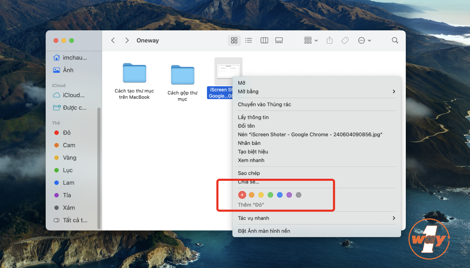 Gắn tag cho tệp trên MacBook