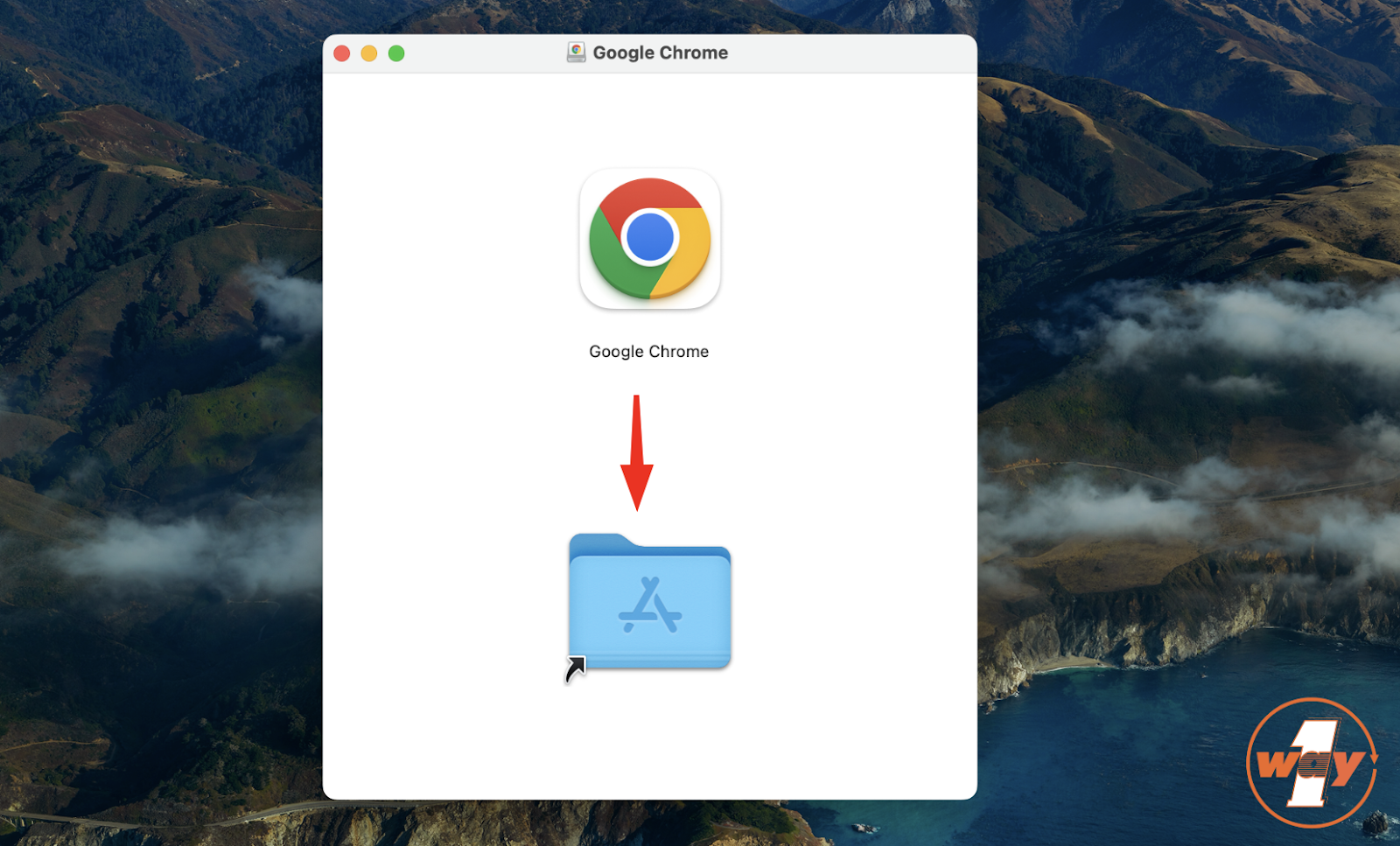 Kéo biểu tượng Chrome vào thư mục Ứng dụng