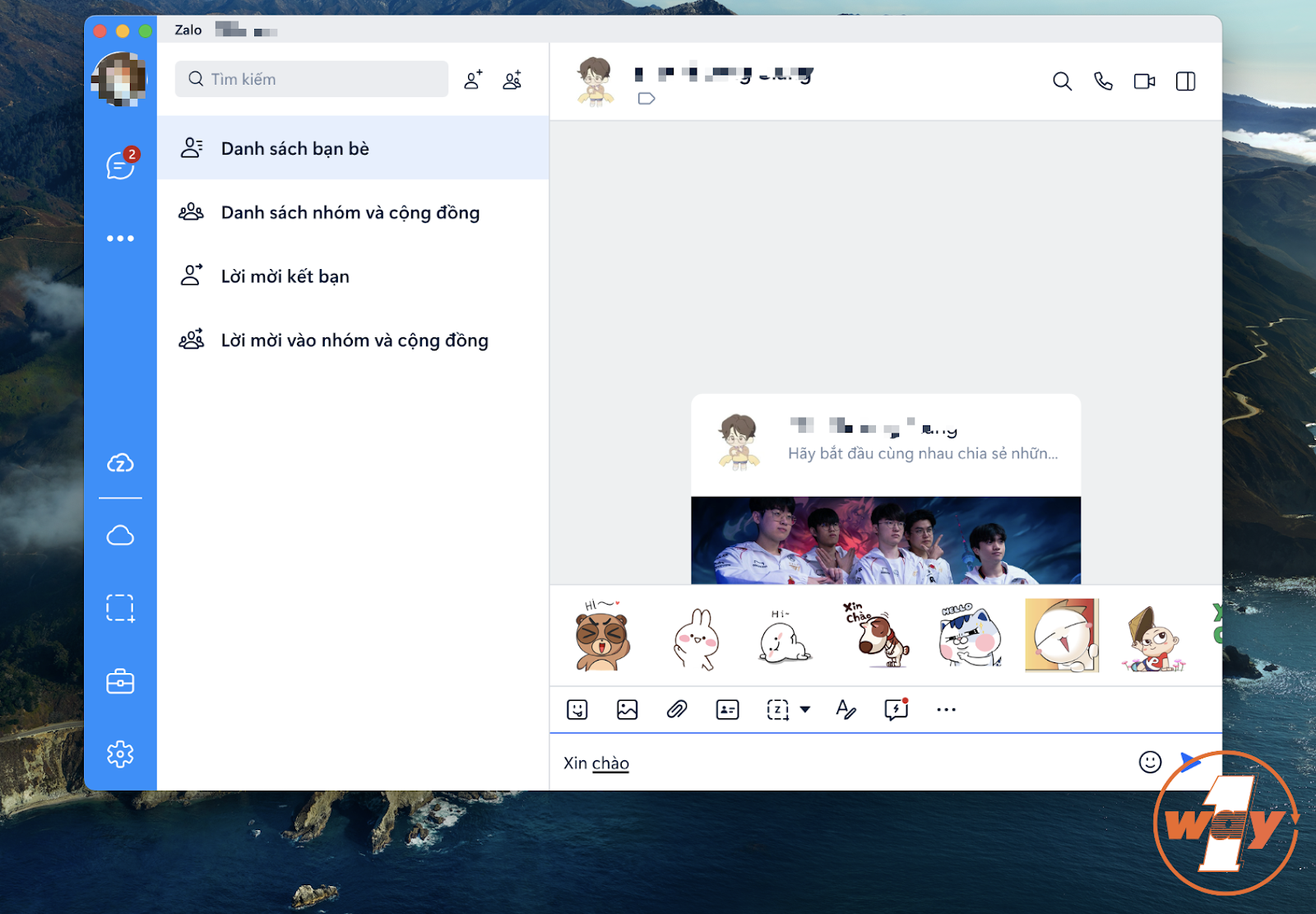 Tin nhắn với những sticker đáng yêu trên Zalo