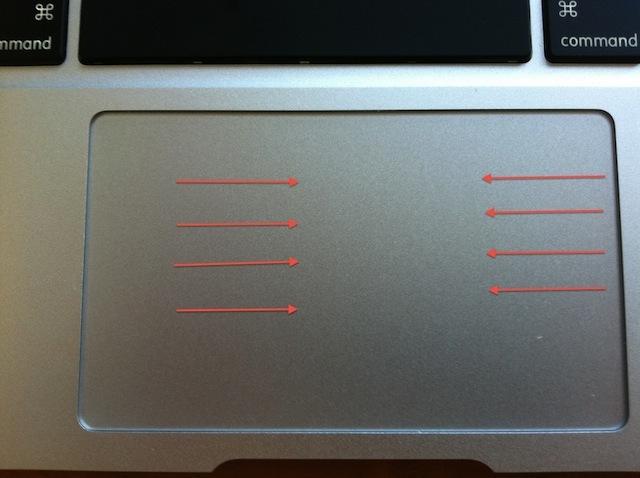 Vuốt sang trái hoặc phải với bốn ngón tay 14 thao tác cần biến trên Trackpad của Macbook