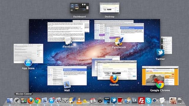 Giao diện Mission Control 14 thao tác cần biến trên Trackpad của Macbook