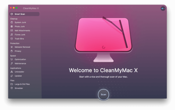 Mở phần mềm CleanMyMac X đã tải về lên