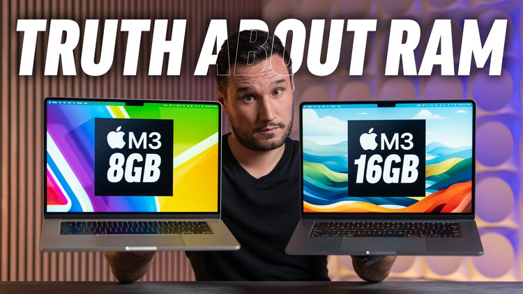 MacBook Air M3 trang bị bộ nhớ 8GB và 16GB, có thể nâng cấp lên đến 24GB, giúp người dùng lưu trữ lượng lớn tệp tin, hình ảnh trong vòng 2 - 3 năm